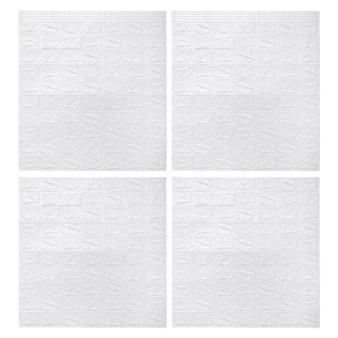 yotijay 12PCS wall Panels Brick Self-Adhesive for Interior Wall Decor Paintable Panels kitchen Room Wall Decoration