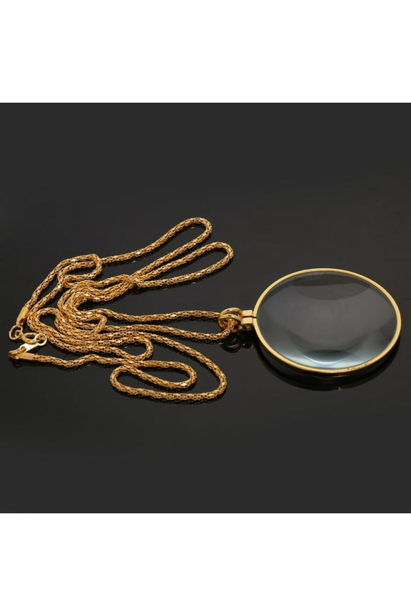 1x Monocle Lens Necklace With Magnifying Glass Pendant Eye Loupe .