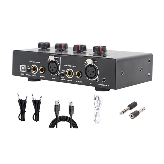 yotijay 2 Channel Amplifier Professional Headphone Amplifier for PC Podcasting Stage