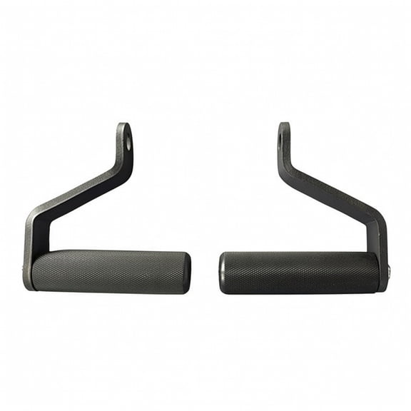 yotijay 2 Pack Fitness Cable Attachments with L-shaped Aluminum Handle and Secure Hook for Low Row Pull Exercises