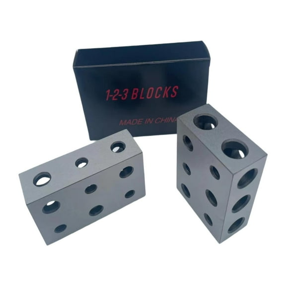 yotijay 2 Pieces 1x2x3 Blocks 11 Holes Universal Professional Metalwork 1" x 2" x 3"