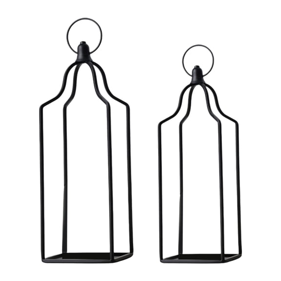 yotijay 2 Pieces Candle Holders Decorative Lantern Iron Candelabra Table Multifunctional