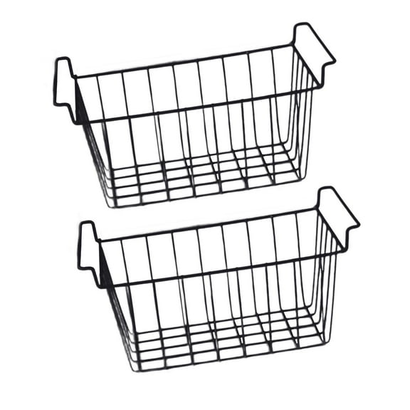 yotijay 2 Pieces Freezer Storage Basket Pantry Organization Container Large Storage Rack 42.5cmx24.5cmx20cm