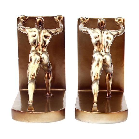yotijay 2 Pieces Man Decorative Book Ends Figurines Creative Shelf Home Office Decor