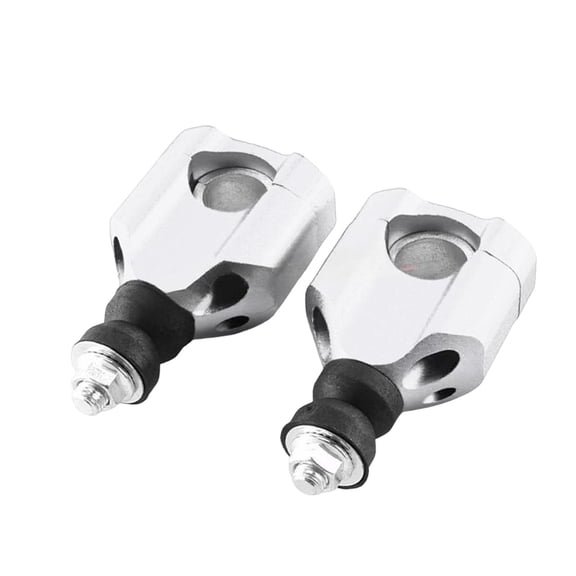 yotijay 2 Pieces Motorcycle Handlebar Risers Aluminum Alloy Universal Mount Clamp Risers Silver