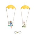 thumbnail image 1 of yotijay 2 Pieces Parachute Hanging Decor, Resin Ornament, Crafts Gift Centerpiece Garden Decor for Backyard, Garden Fence, 1 of 6