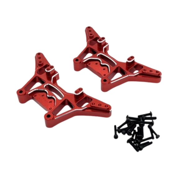 yotijay 2 Pieces RC Front Rear Shock Absorber Bracket for UD1202 1:12 Scale RC Truck Red
