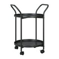 thumbnail image 1 of yotijay 2 Tier Round Side Table Metal 2 Tier Serving Trolley with Wheels for ,Office black, 1 of 9