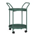 thumbnail image 1 of yotijay 2 Tier Round Side Table Metal 2 Tier Serving Trolley with Wheels for ,Office green, 1 of 9