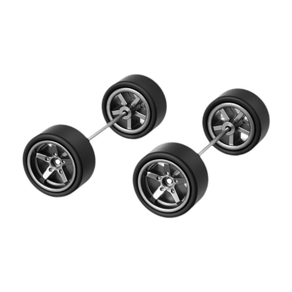 yotijay 2Pcs 1/64 Professional RC Car Wheels and Tires for Car Models RC Truck s gray