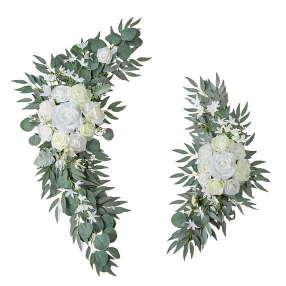 yotijay 2Pcs Artificial Floral Swag Wedding Arch Flowers for Reception Backdrop Wall A