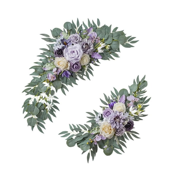 yotijay 2Pcs Artificial Floral Swag Wedding Arch Flowers for Reception Backdrop Wall B