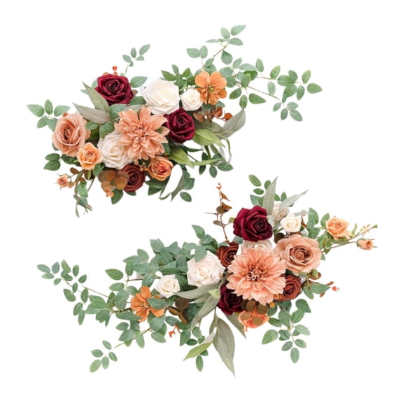 yotijay 2Pcs Artificial Rose Chair Back Flowers Corner Flowers for Ceremony Birthday