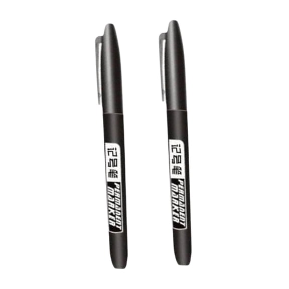 yotijay 2Pcs Permanent Marker Pens Oil based Paint Markers Drawing Painting Paint Marker Black