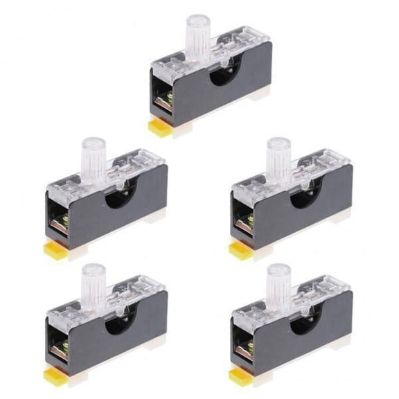 yotijay 2X 5 Pieces FS101 6*30mm 10A Fuse+ Indicator Light DIN RAIL Mounted Fuse Holder