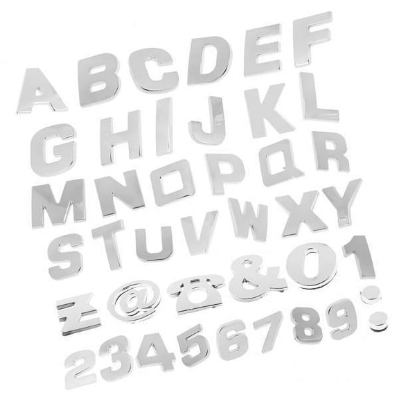 yotijay 2x 200 Pieces Chrome Car Alphabet Letter Number Decal, Auto Trunk Door Sticker