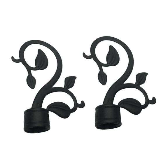 yotijay 2x Curtain Pole Ends Drapery Rail Pole Head Cap Curtain Rod Finials for Home D
