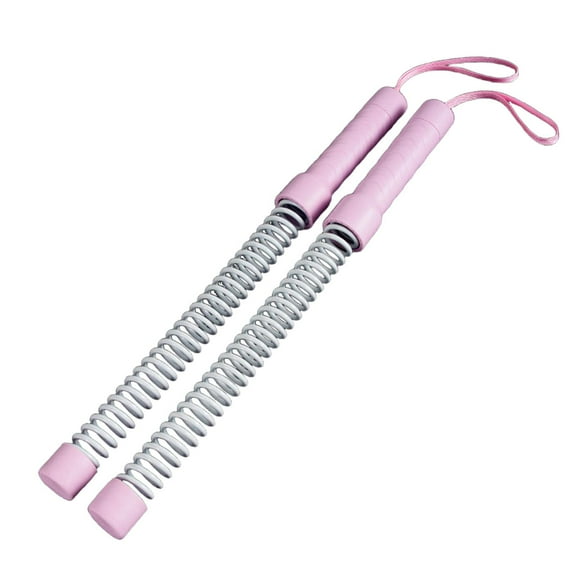 yotijay 2x Fitness Battle Ropes Battle Exercise Training Rope Spring Sticks Training for Pink