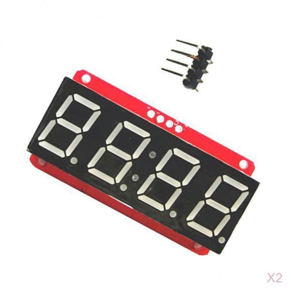 yotijay 2x HT16K33 I2C LED Module Board 13P Red Electronic Components Parts Supplies