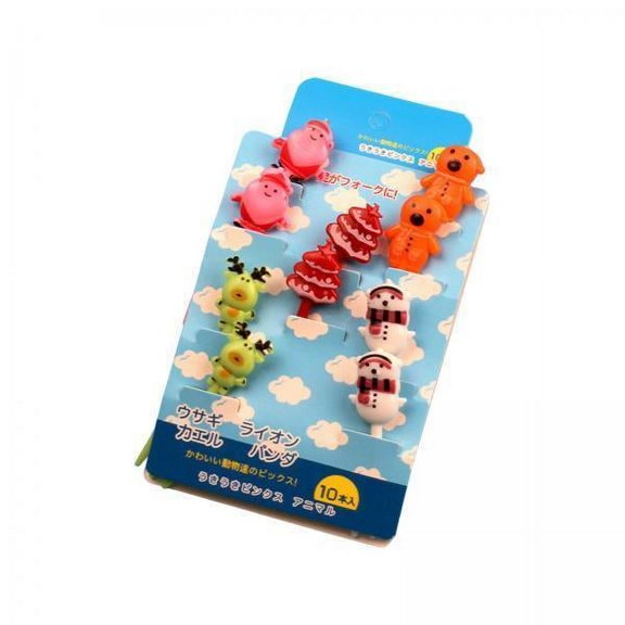 yotijay 2x10 Pieces Christmas Fruit Forks Creative Cake Forks for Salad Dessert Cheese Cardboard Package