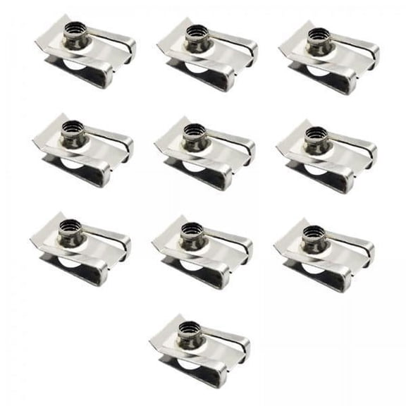 yotijay 2x10Pcs U Type Clips with Thread U Type Fastener Nut Mounting Clip M4