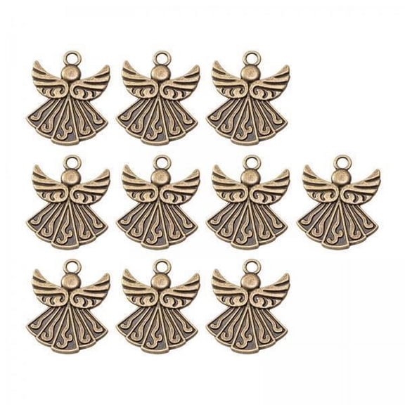 yotijay 2x10x Angel Charm Pendants Retro Alloy DIY for Hat Key Chains Zipper Pulls Bronze