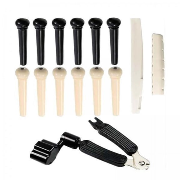 yotijay 2x12Pcs Guitar Bridge Pins Portable Bridge Extractor Tool for Classical Guitar