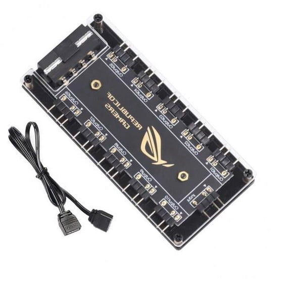 yotijay 2xBig 4D Hub Power Extension Cable Adapter ARGB Rgbw Cable with Hub Power Port