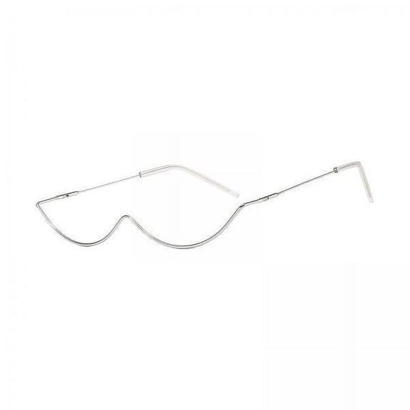 yotijay 2xHalf Frame Glasses No Lens Half Rim Metal Frame for Party Snap