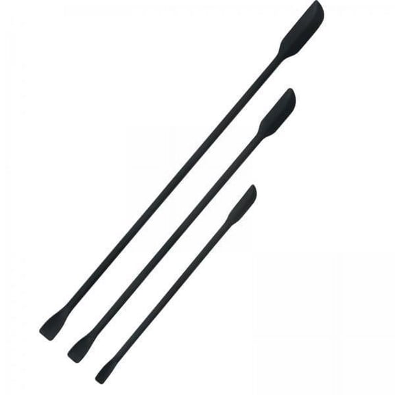 yotijay 2xmakeup mini Spatula Makeup Scraper for Lotions Peanut Butter Condiment 3pcs Curved Black