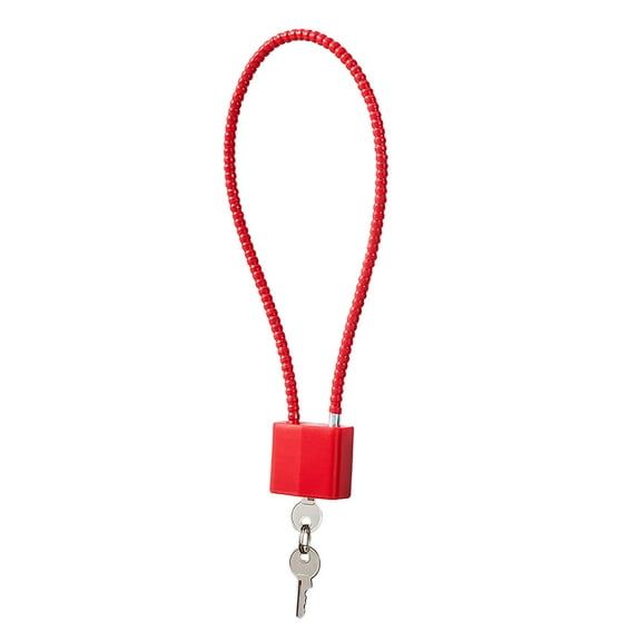 yotijay 3 Digit Combination Lock Weatherproof with 2 Keys Outdoor Indoor Anti Rust Cable Red
