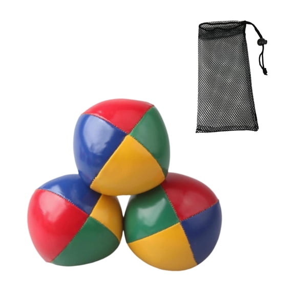 yotijay 3 Juggling Balls, Throwing Toys, Grippy, with Net Bag, Juggling Balls, Acrobatic Four Colors