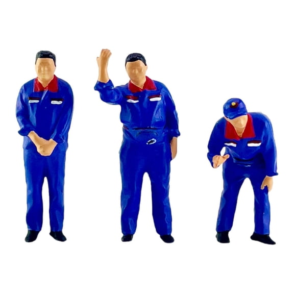 yotijay 3 Pieces 1/64 Tiny Gas Station People Figure Human Figurines Simulation Resin for Photography Props Dollhouse Miniature Scene blue