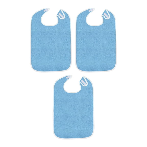 yotijay 3 Pieces Bibs for Eating Machine Washable Comfortable Creative Large azure color