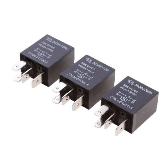 yotijay 3 Pieces Car High Current DC 24V 30A Normally Open Contact 4PIN SPST Relays