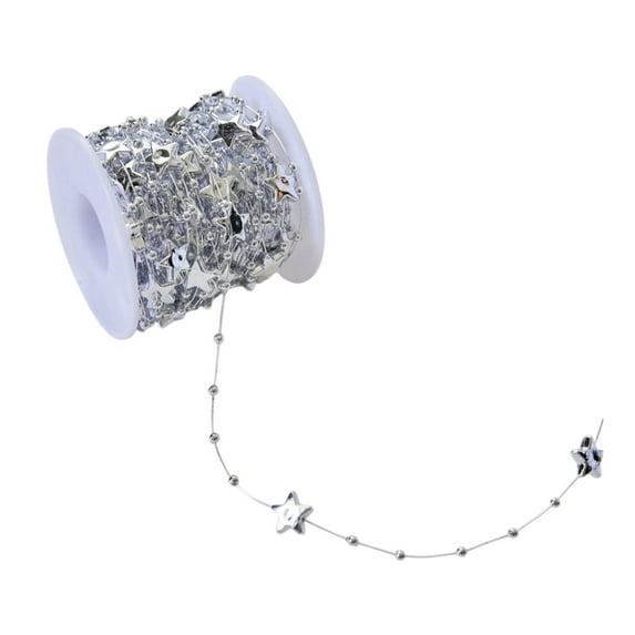 yotijay 32.8ft Beaded Garland Strand Roll Bead Chain Bead Garland for Christmas Tree for Star