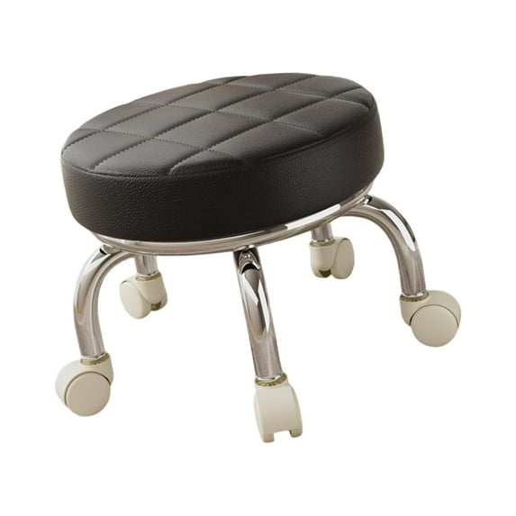 yotijay 360 degree Rotating Low Roller Seat Stool Pedicure Stool Small Breathable Kids Adults Black