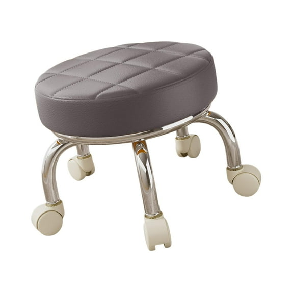 yotijay 360 degree Rotating Low Roller Seat Stool Pedicure Stool Small Breathable Kids Adults Gray