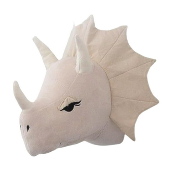 yotijay 3D Cartoon Dinosaur Head Wall Hanging Mount, Super Soft Toys, Animals Head Beige