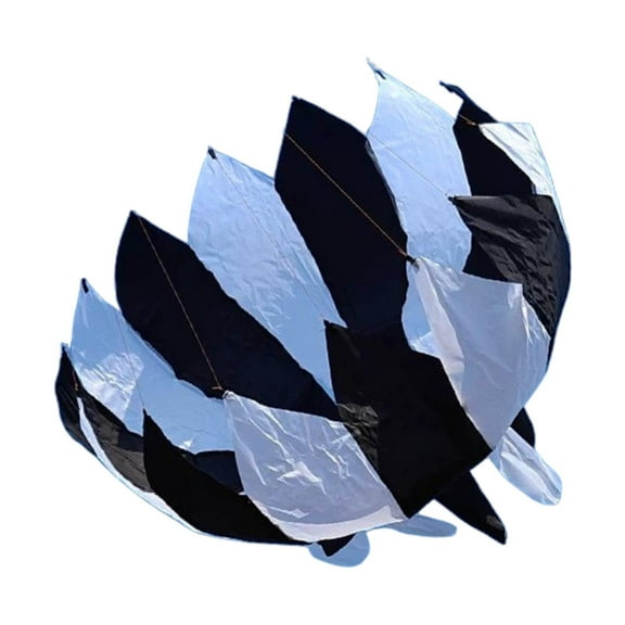 yotijay 3D Kite 3D Entertainment Boys and Girls Rotating Kite for Spring Trip Summer black white