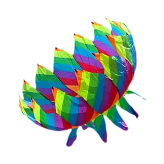 yotijay 3D Kite Beach Kite Soft Flight Toys Huge Kids Gifts Parafoil Polyester Frameless rainbow color