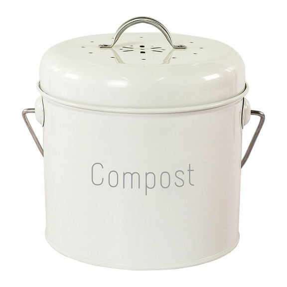 yotijay 3L Garden Compost Bin Countertop Indoor Compost Bucket Compost Bin Compost milky white