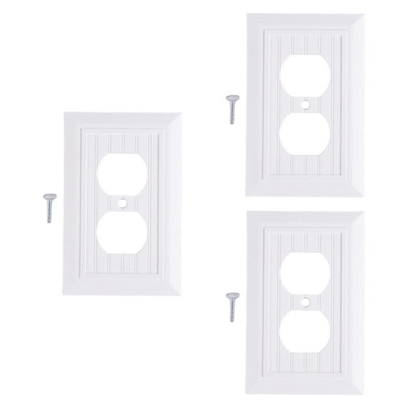 yotijay 3Pcs Electrical Outlet Covers Wall Plates Sturdy Easy Installation Outdoor Plate 2 Hole White