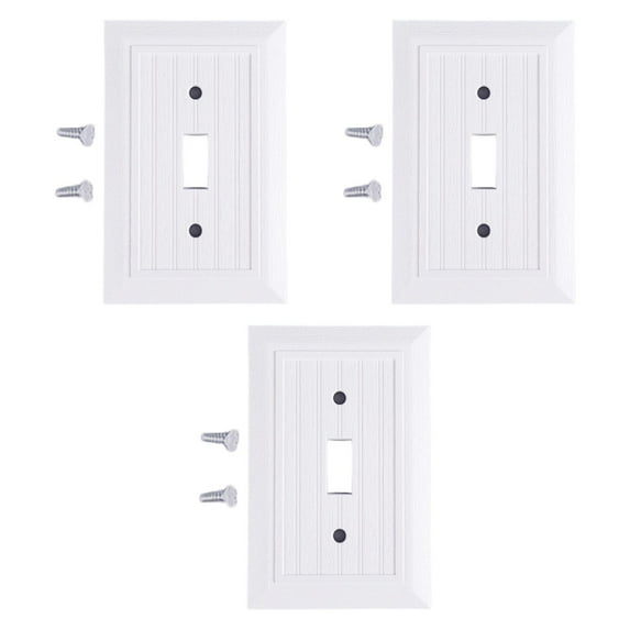 yotijay 3Pcs Electrical Outlet Covers Wall Plates Sturdy Easy Installation Outdoor Plate 3 Hole White