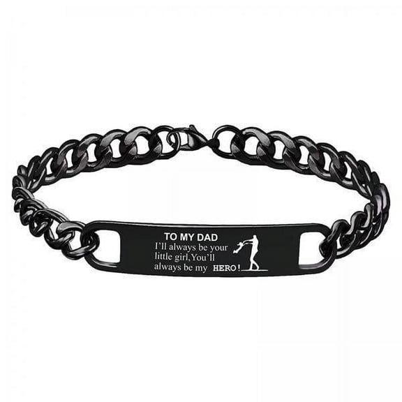 yotijay 3x Mens Link Curb Chain Bracelet Stainless Steel Mens Chain Bracelet Creative Gothic Bracelet for Father's Day