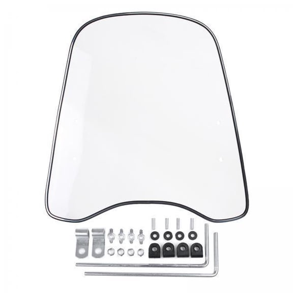 yotijay 3x Windproof PC Windshield Windscreen ,Transparent Clear PC Windshield for Motorcycle Motocross Scooter