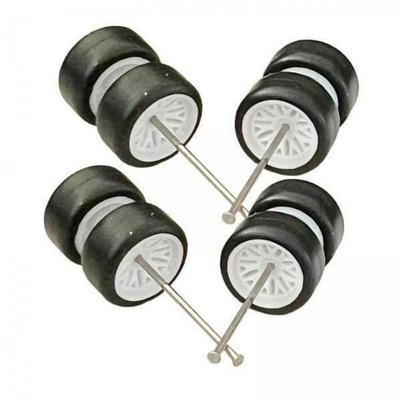 yotijay 3x8x 1/64 Scale Wheels Simulation Model Car Wheels Tires for Diecast Car Model White