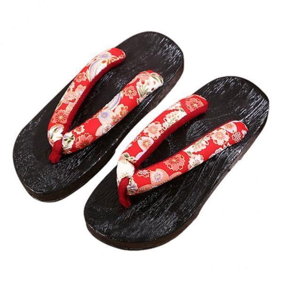 yotijay 3xJapanese Clogs Slippers Geta Sandals Flip Flops for Men Women 40