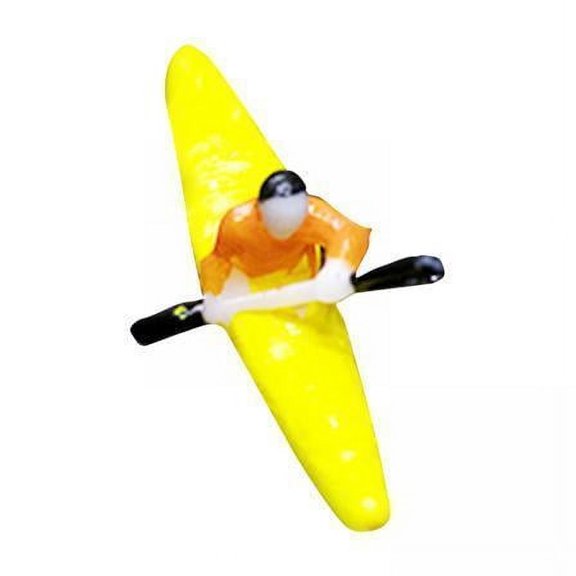 yotijay 3xKayak Figurine Creative Ornament Kayak Statue for Outside Pond Swimming Pool Yellow