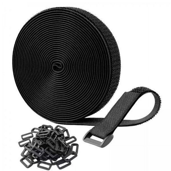 yotijay 3xRoll Black Cable Ties DIY Organizer Wire Cord Strap for Office Ropes Outdoor 800cm